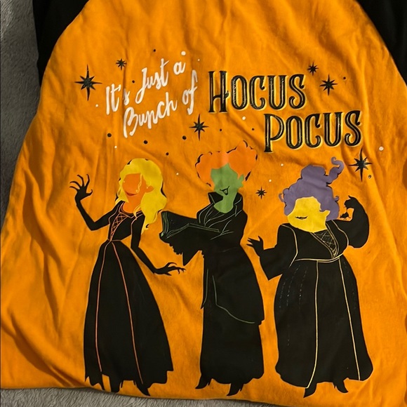 Disney Orange and Black Long Sleeve Tee Hocus Pocus Design - Picture 2 of 4